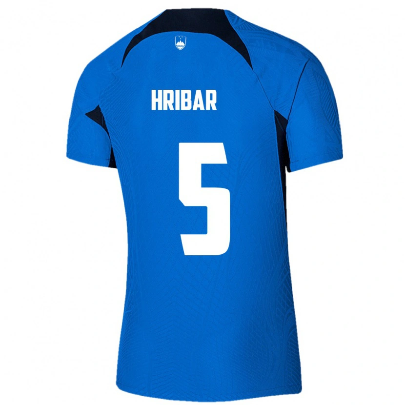 Danxen Mujer Camiseta Eslovenia Gal Hribar #5 Azul Blanco 2ª Equipación 26-28 La Camisa
