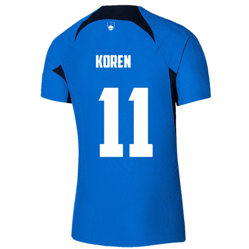 Danxen Mujer Camiseta Eslovenia Vid Koren #11 Azul Blanco 2ª Equipación 26-28 La Camisa