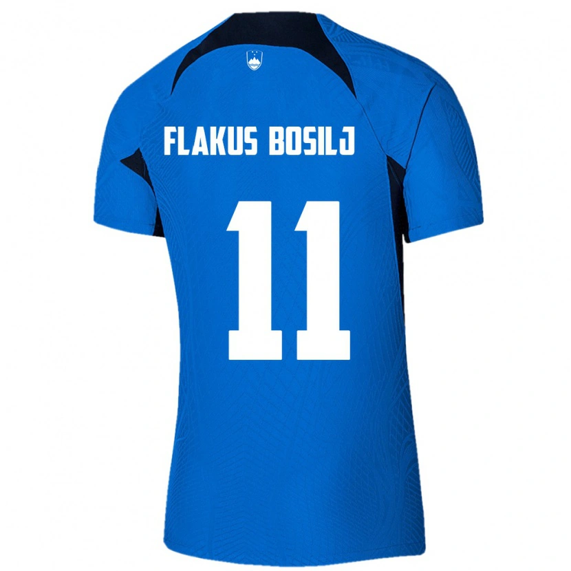 Danxen Mujer Camiseta Eslovenia David Flakus Bosilj #11 Azul Blanco 2ª Equipación 26-28 La Camisa