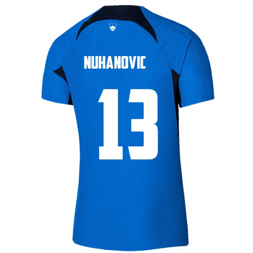 Danxen Mujer Camiseta Eslovenia Husko Nuhanovic #13 Azul Blanco 2ª Equipación 26-28 La Camisa