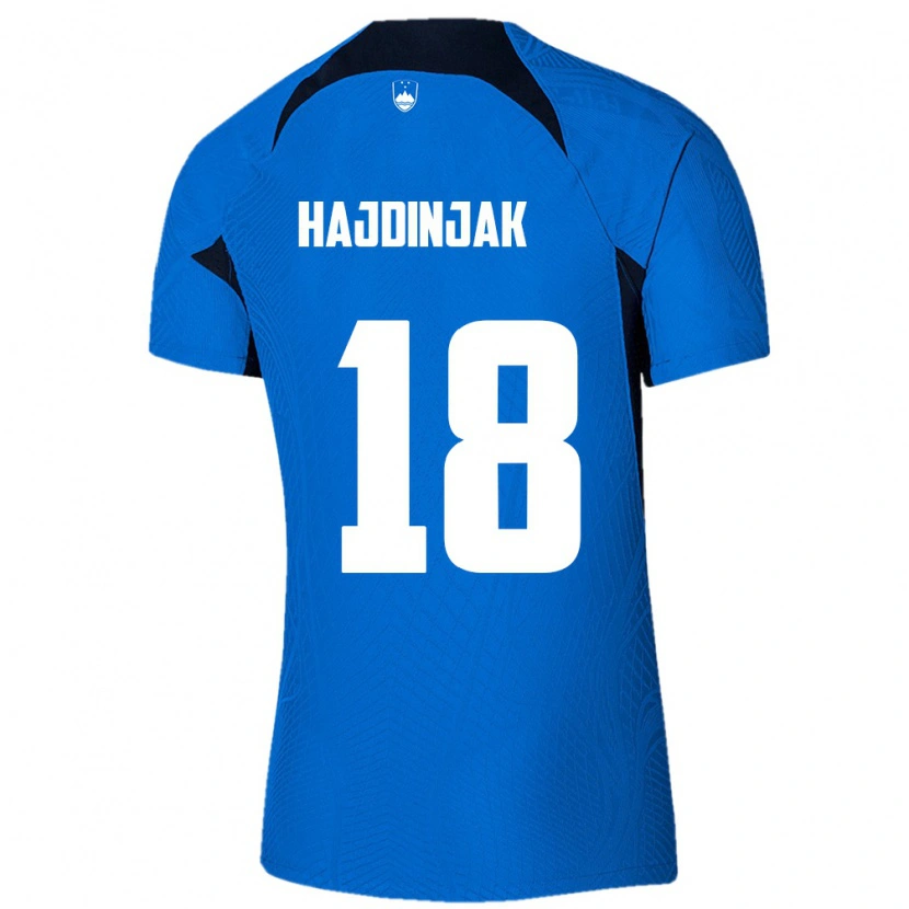 Danxen Mujer Camiseta Eslovenia Hugo Hajdinjak #18 Azul Blanco 2ª Equipación 26-28 La Camisa