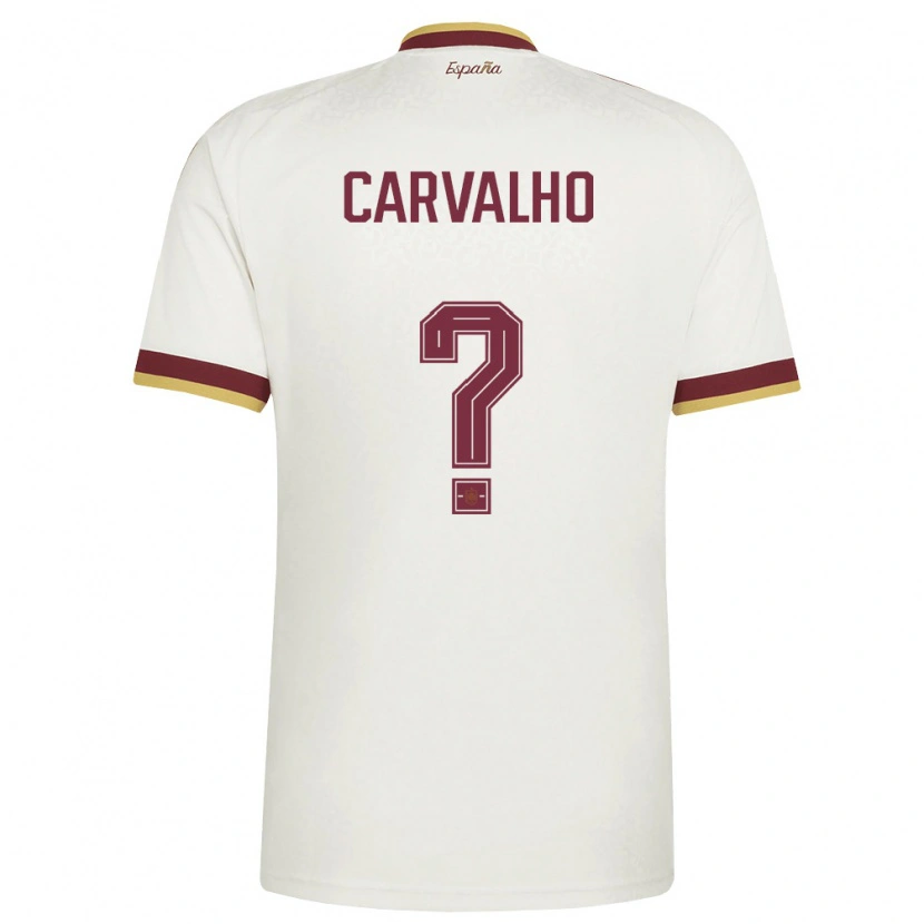 Danxen Mujer Camiseta España Miguel Carvalho #0 Marfil Borgoña 2ª Equipación 26-28 La Camisa