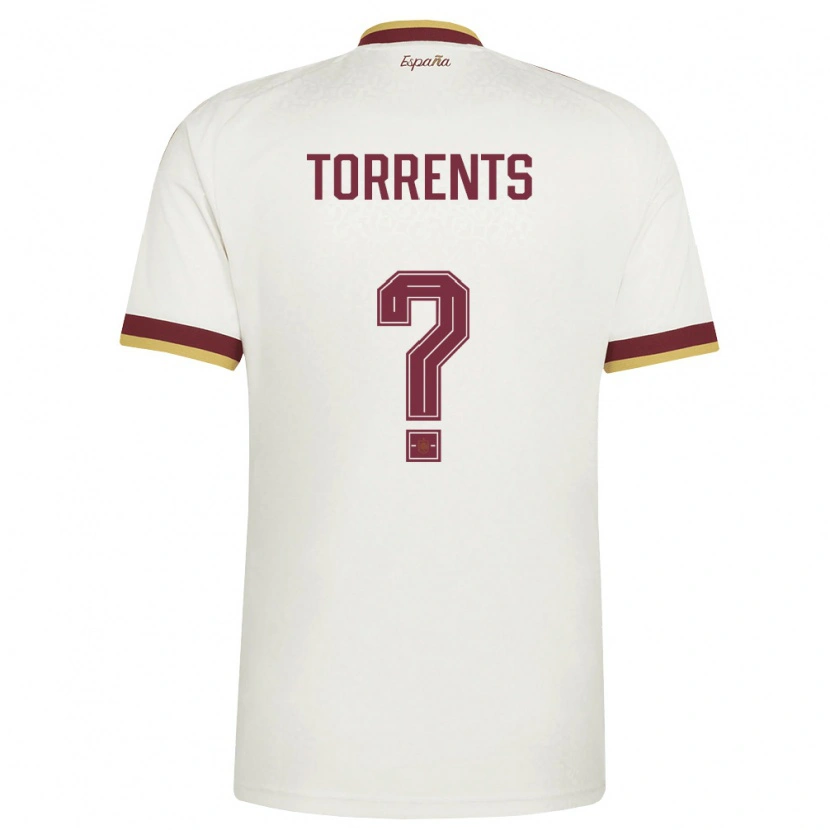 Danxen Mujer Camiseta España Jofre Torrents #0 Marfil Borgoña 2ª Equipación 26-28 La Camisa
