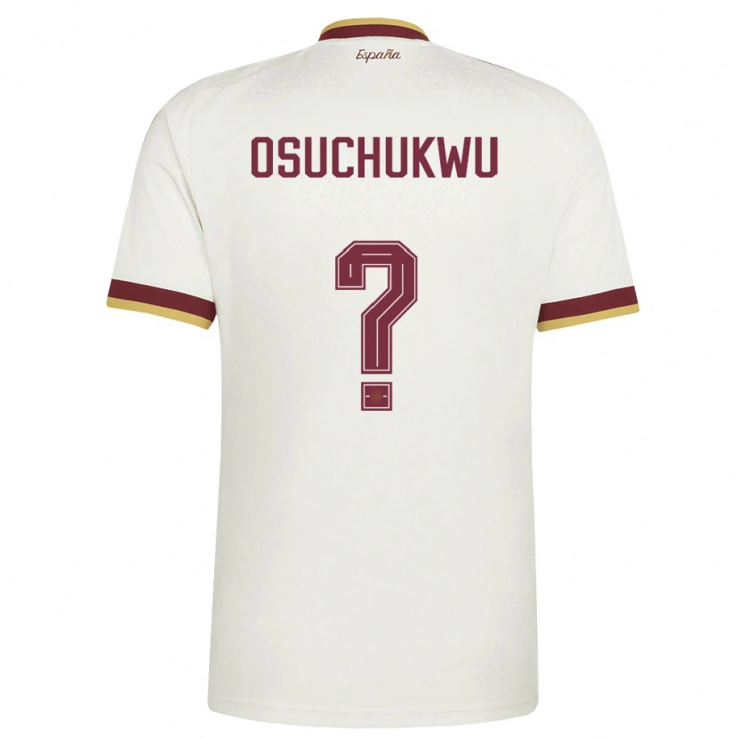 Danxen Mujer Camiseta España Darlington Osuchukwu #0 Marfil Borgoña 2ª Equipación 26-28 La Camisa