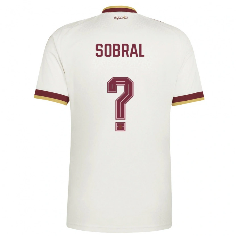 Danxen Mujer Camiseta España Mateo Sobral #0 Marfil Borgoña 2ª Equipación 26-28 La Camisa