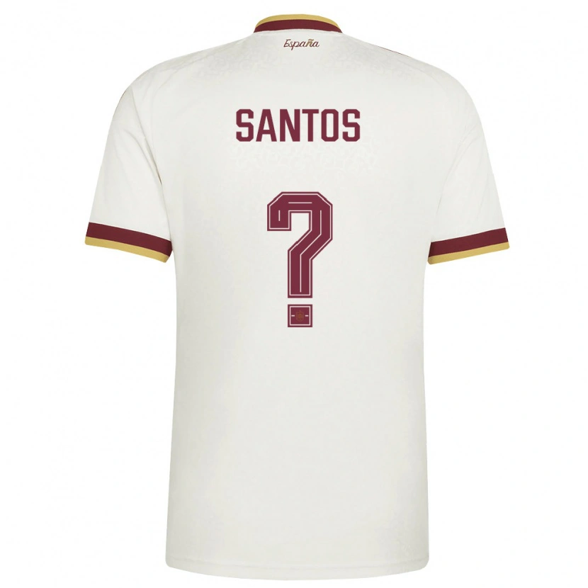 Danxen Mujer Camiseta España Marc Santos #0 Marfil Borgoña 2ª Equipación 26-28 La Camisa