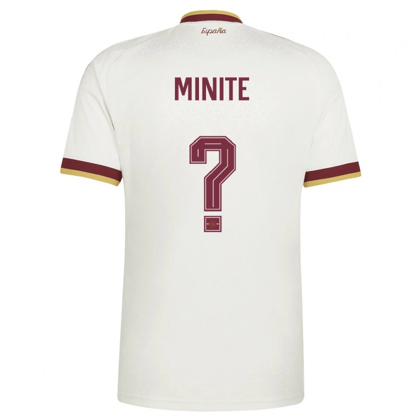 Danxen Mujer Camiseta España Madiba Minite #0 Marfil Borgoña 2ª Equipación 26-28 La Camisa