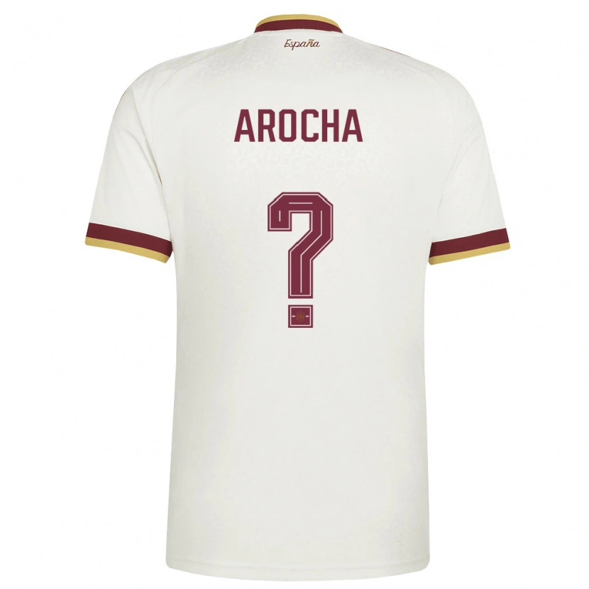 Danxen Mujer Camiseta España Santi Arocha #0 Marfil Borgoña 2ª Equipación 26-28 La Camisa