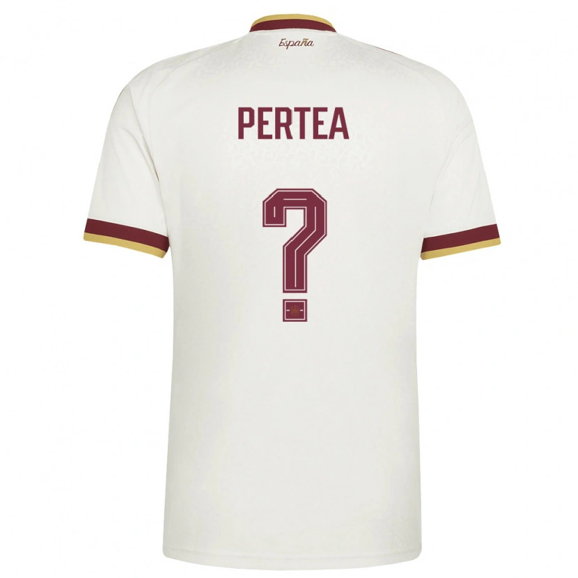 Danxen Mujer Camiseta España Raúl Pertea #0 Marfil Borgoña 2ª Equipación 26-28 La Camisa