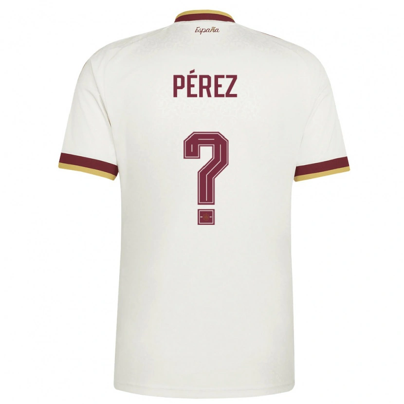 Danxen Mujer Camiseta España Luismi Pérez #0 Marfil Borgoña 2ª Equipación 26-28 La Camisa