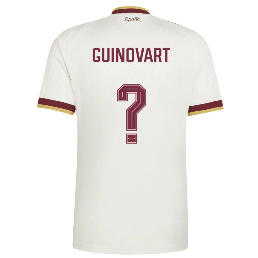 Danxen Mujer Camiseta España Martí Guinovart #0 Marfil Borgoña 2ª Equipación 26-28 La Camisa