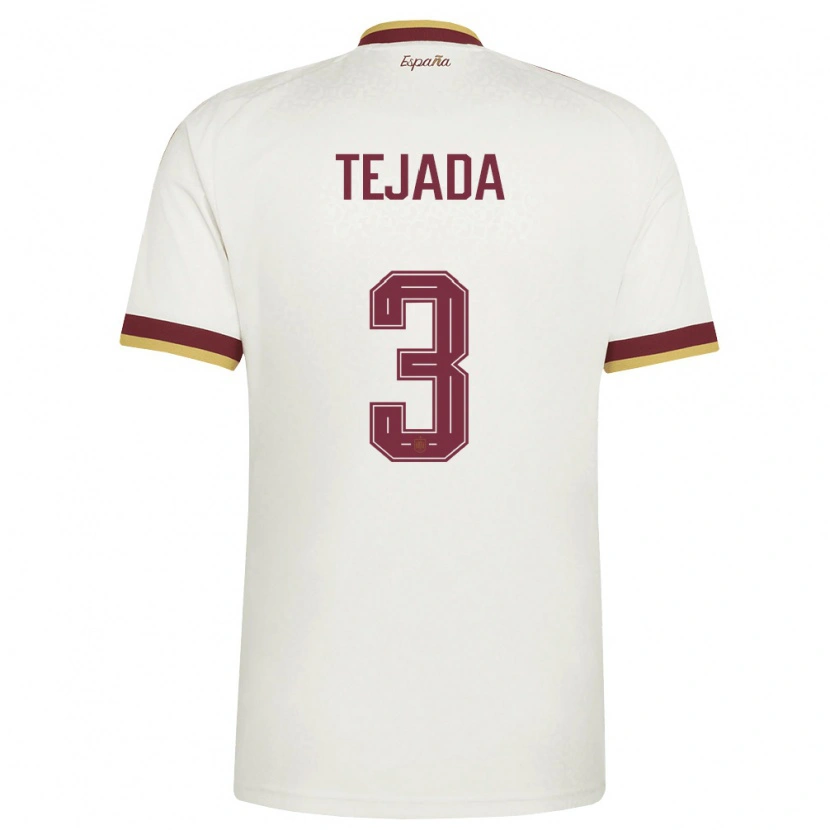 Danxen Mujer Camiseta España Ana Tejada #3 Marfil Borgoña 2ª Equipación 26-28 La Camisa