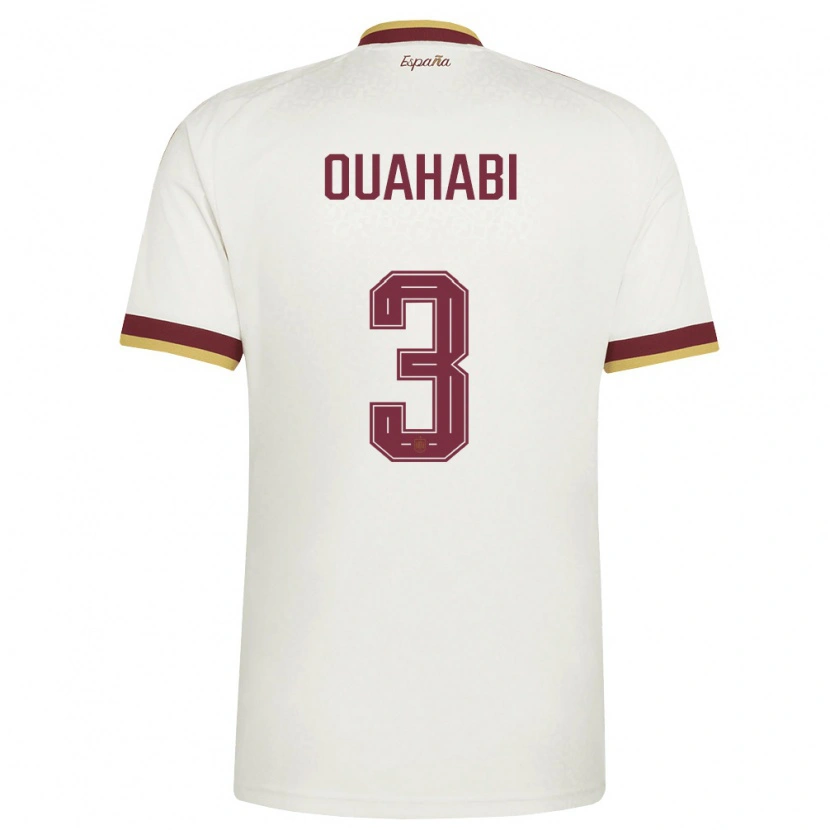 Danxen Mujer Camiseta España Leila Ouahabi #3 Marfil Borgoña 2ª Equipación 26-28 La Camisa