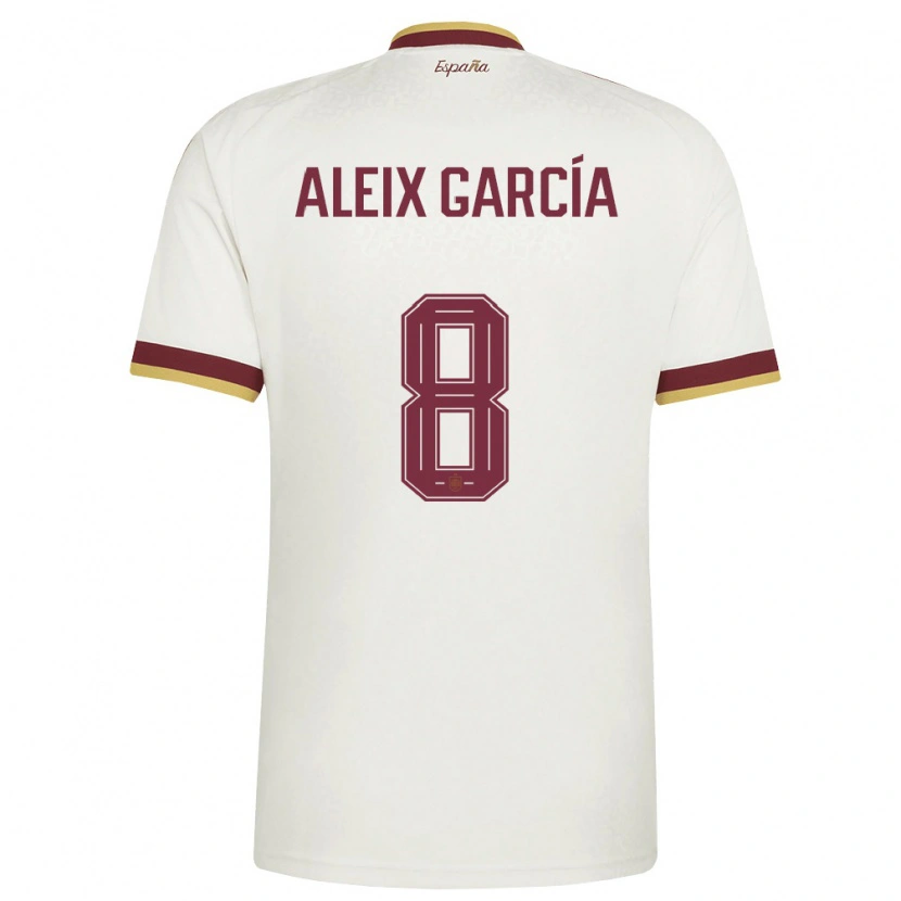 Danxen Mujer Camiseta España Aleix García #8 Marfil Borgoña 2ª Equipación 26-28 La Camisa