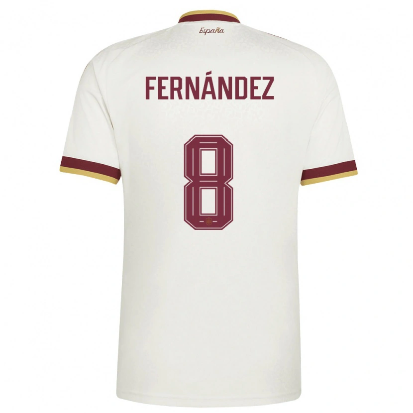 Danxen Mujer Camiseta España Dro Fernández #8 Marfil Borgoña 2ª Equipación 26-28 La Camisa