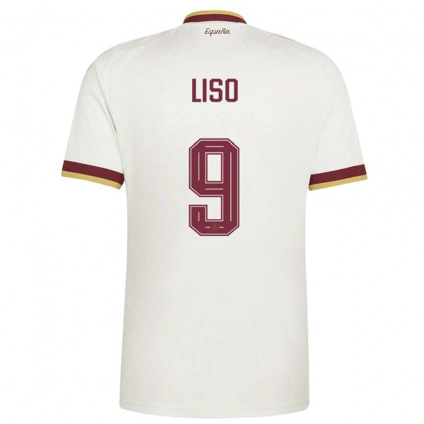 Danxen Mujer Camiseta España Adrián Liso #9 Marfil Borgoña 2ª Equipación 26-28 La Camisa