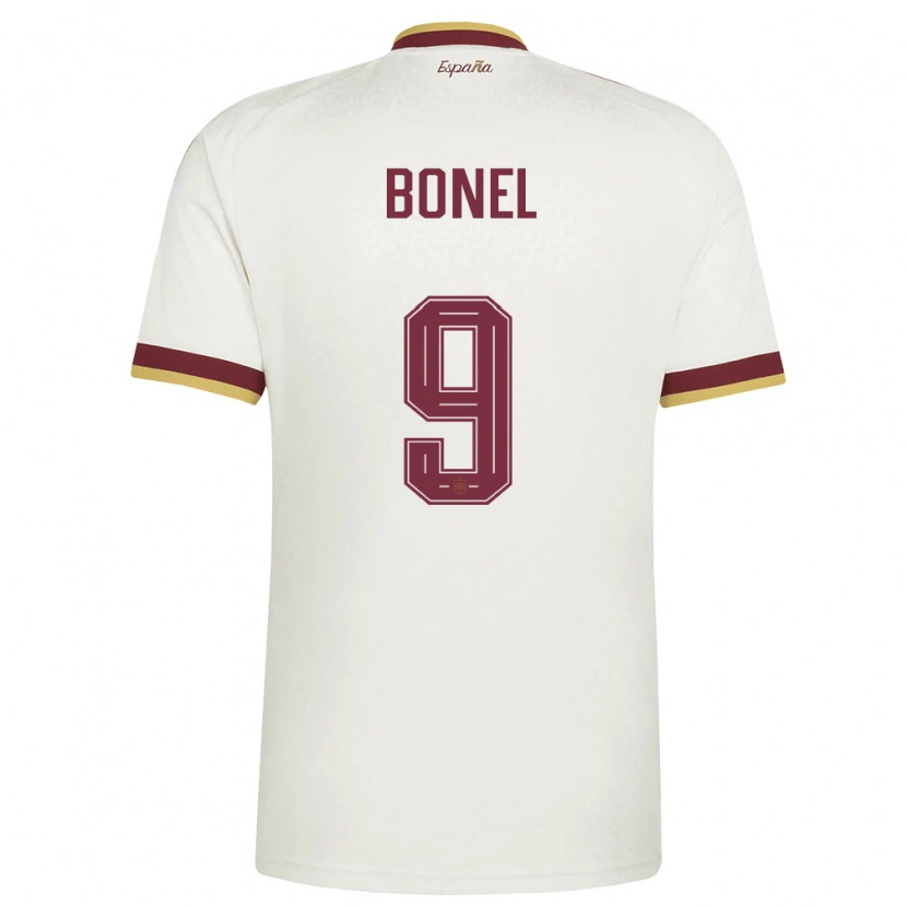 Danxen Mujer Camiseta España Asier Bonel #9 Marfil Borgoña 2ª Equipación 26-28 La Camisa