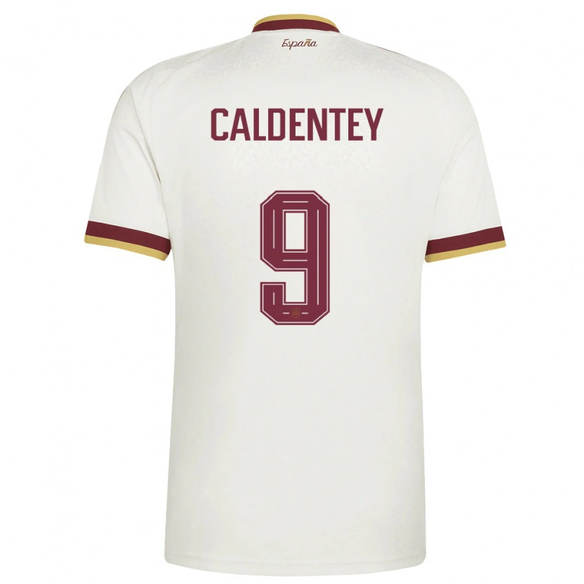 Danxen Mujer Camiseta España Mariona Caldentey #9 Marfil Borgoña 2ª Equipación 26-28 La Camisa