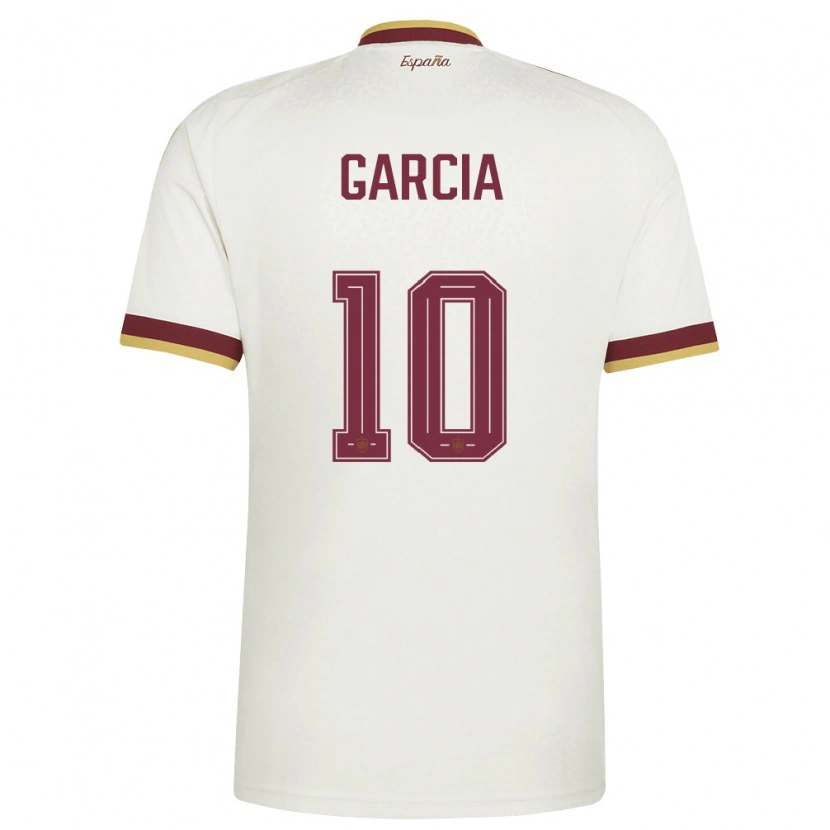 Danxen Mujer Camiseta España Pablo García #10 Marfil Borgoña 2ª Equipación 26-28 La Camisa