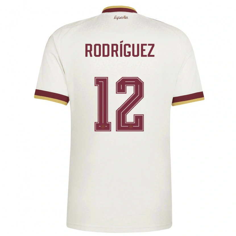 Danxen Mujer Camiseta España Lucia Rodriguez #12 Marfil Borgoña 2ª Equipación 26-28 La Camisa
