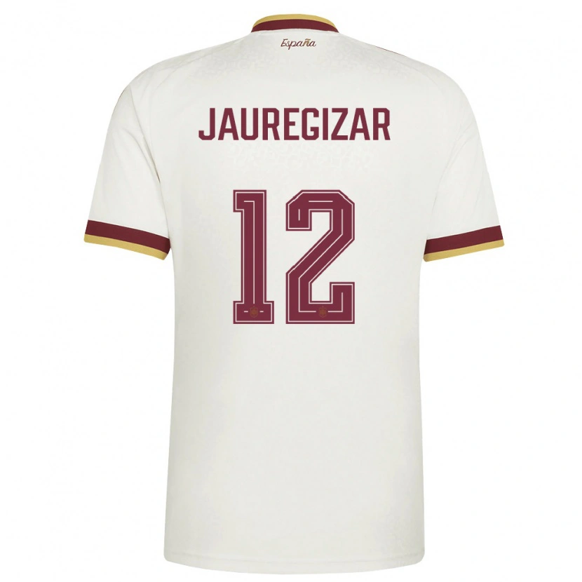 Danxen Mujer Camiseta España Mikel Jauregizar #12 Marfil Borgoña 2ª Equipación 26-28 La Camisa