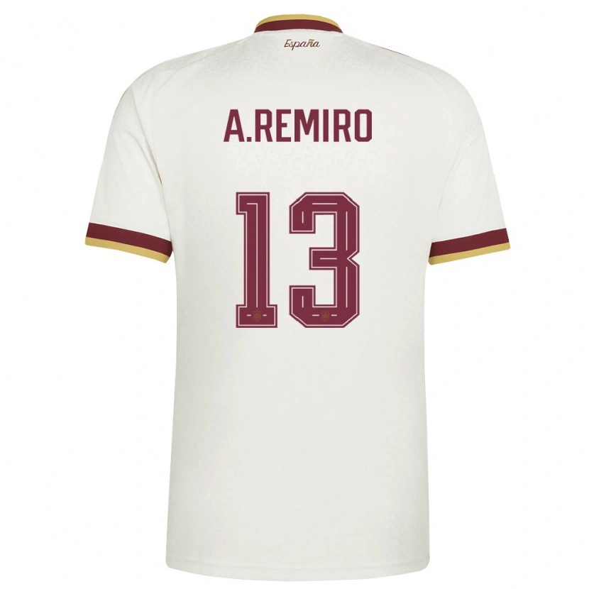 Danxen Mujer Camiseta España Álex Remiro #13 Marfil Borgoña 2ª Equipación 26-28 La Camisa