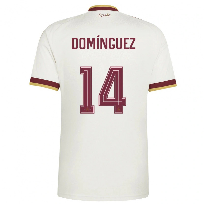 Danxen Mujer Camiseta España Sergi Domínguez #14 Marfil Borgoña 2ª Equipación 26-28 La Camisa