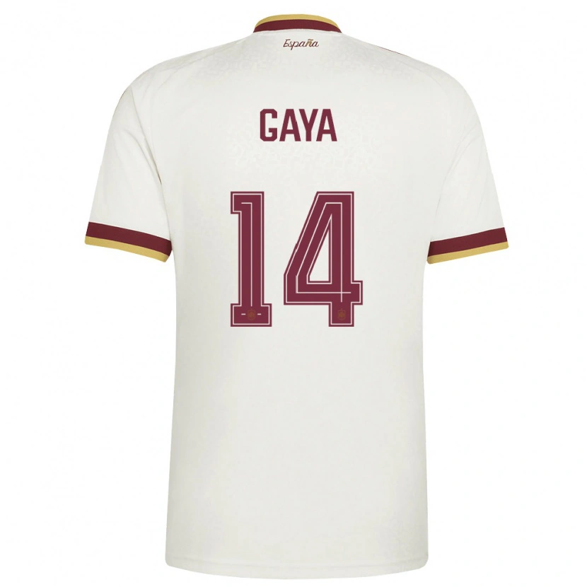 Danxen Mujer Camiseta España Jose Gaya #14 Marfil Borgoña 2ª Equipación 26-28 La Camisa