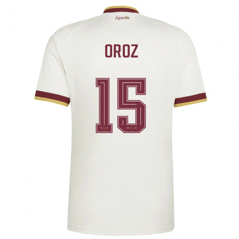 Danxen Mujer Camiseta España Maite Oroz #15 Marfil Borgoña 2ª Equipación 26-28 La Camisa