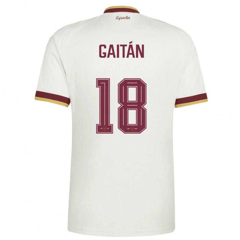 Danxen Mujer Camiseta España Joselillo Gaitán #18 Marfil Borgoña 2ª Equipación 26-28 La Camisa