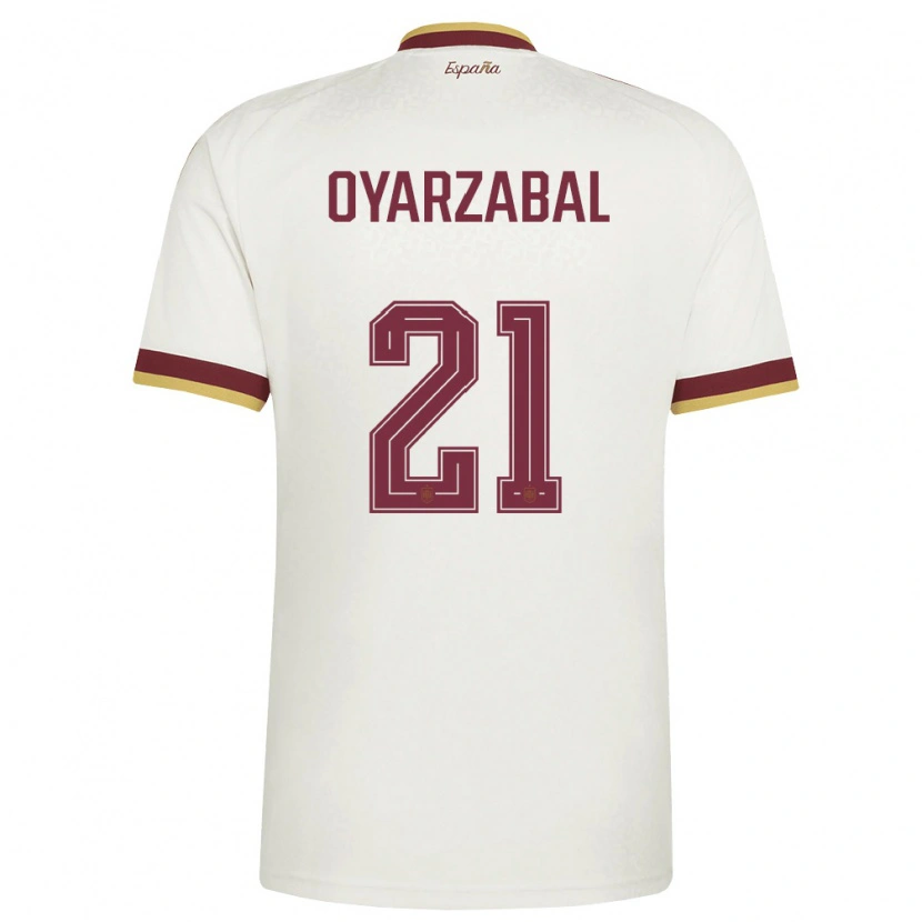 Danxen Mujer Camiseta España Mikel Oyarzabal #21 Marfil Borgoña 2ª Equipación 26-28 La Camisa