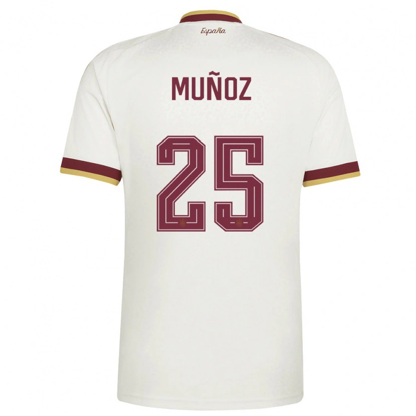 Danxen Mujer Camiseta España Víctor Muñoz #25 Marfil Borgoña 2ª Equipación 26-28 La Camisa