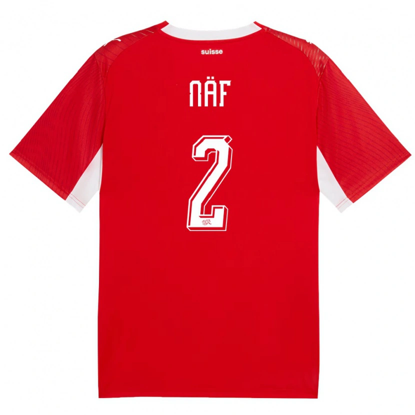 Danxen Niño Camiseta Suiza Philip Naf #2 Rojo Blanco 1ª Equipación 26-28 La Camisa