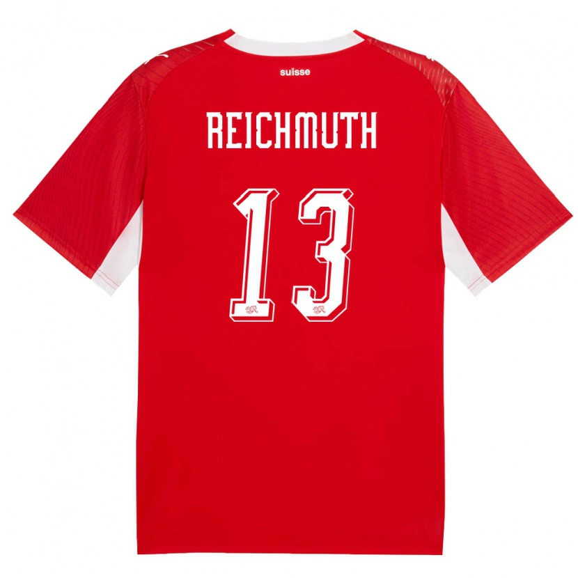 Danxen Niño Camiseta Suiza Miguel Reichmuth #13 Rojo Blanco 1ª Equipación 26-28 La Camisa