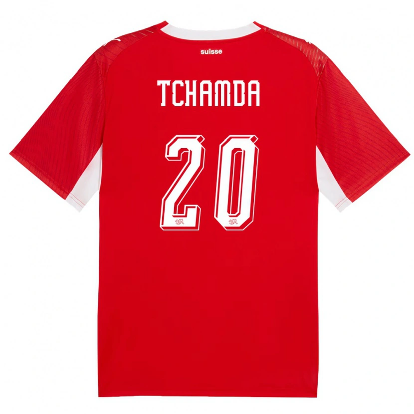 Danxen Niño Camiseta Suiza Aaron Tchamda #20 Rojo Blanco 1ª Equipación 26-28 La Camisa