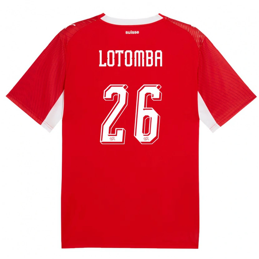 Danxen Niño Camiseta Suiza Jordan Lotomba #26 Rojo Blanco 1ª Equipación 26-28 La Camisa