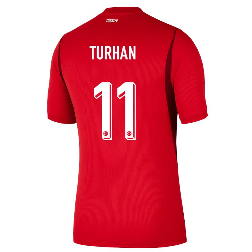 Danxen Niño Camiseta Turquía Tuğra Turhan #11 Rojo Borgoña 1ª Equipación 26-28 La Camisa