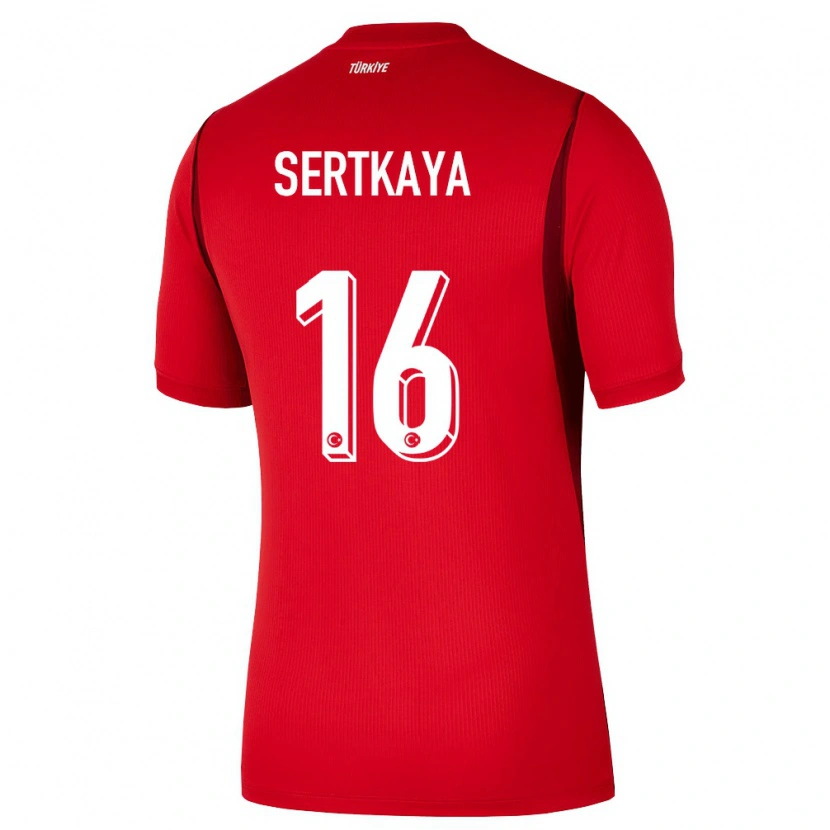 Danxen Niño Camiseta Turquía Yusuf Sertkaya #16 Rojo Borgoña 1ª Equipación 26-28 La Camisa