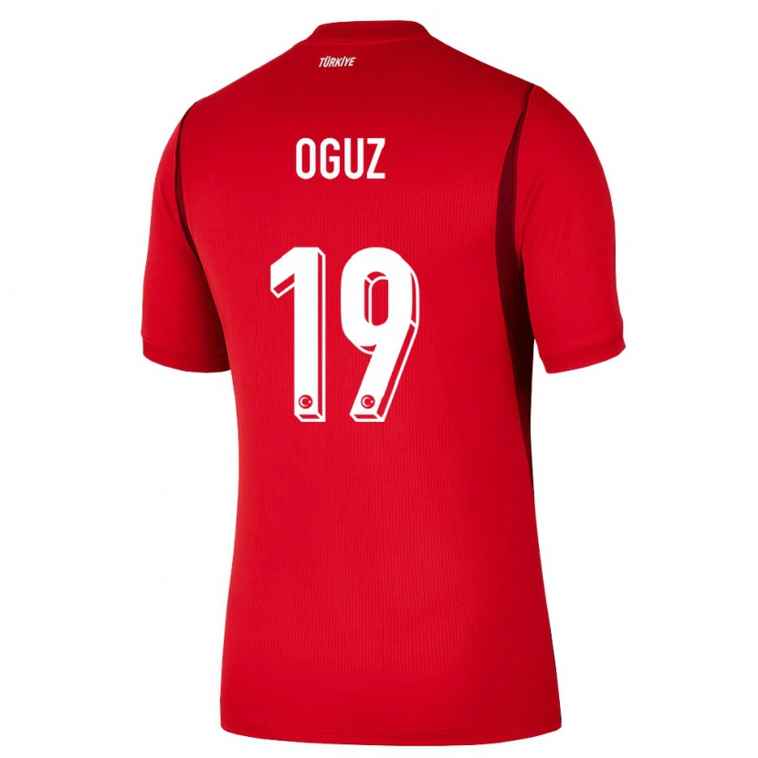 Danxen Niño Camiseta Turquía Oğuz Aydın #19 Rojo Borgoña 1ª Equipación 26-28 La Camisa