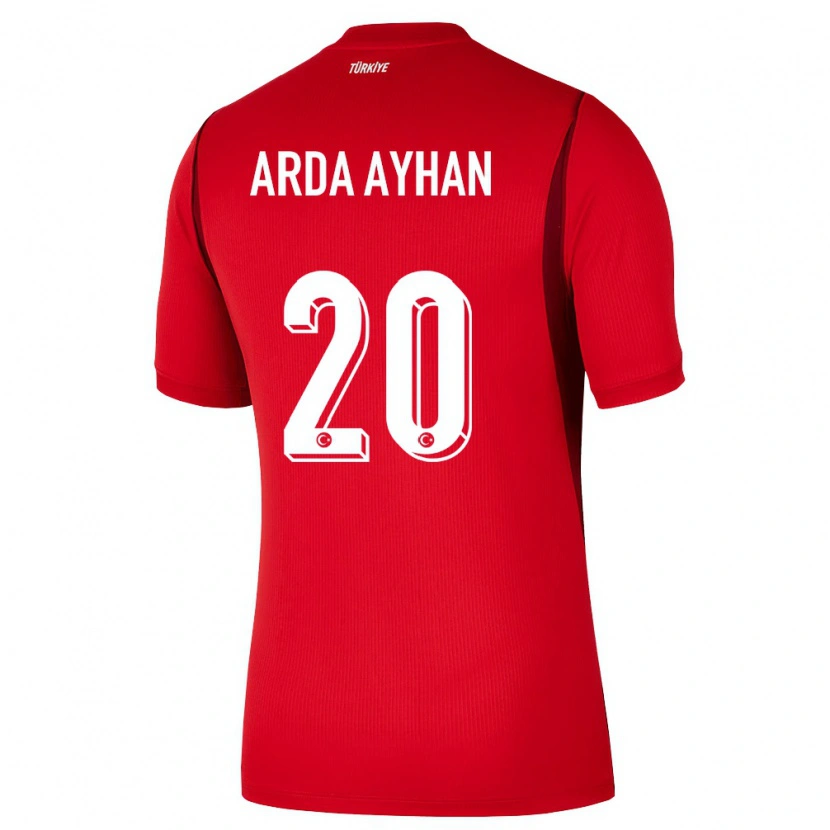 Danxen Niño Camiseta Turquía Murat Arda Ayhan #20 Rojo Borgoña 1ª Equipación 26-28 La Camisa