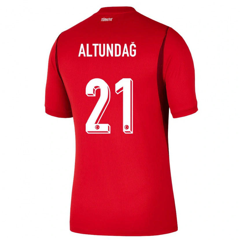 Danxen Niño Camiseta Turquía Emirhan Altundağ #21 Rojo Borgoña 1ª Equipación 26-28 La Camisa