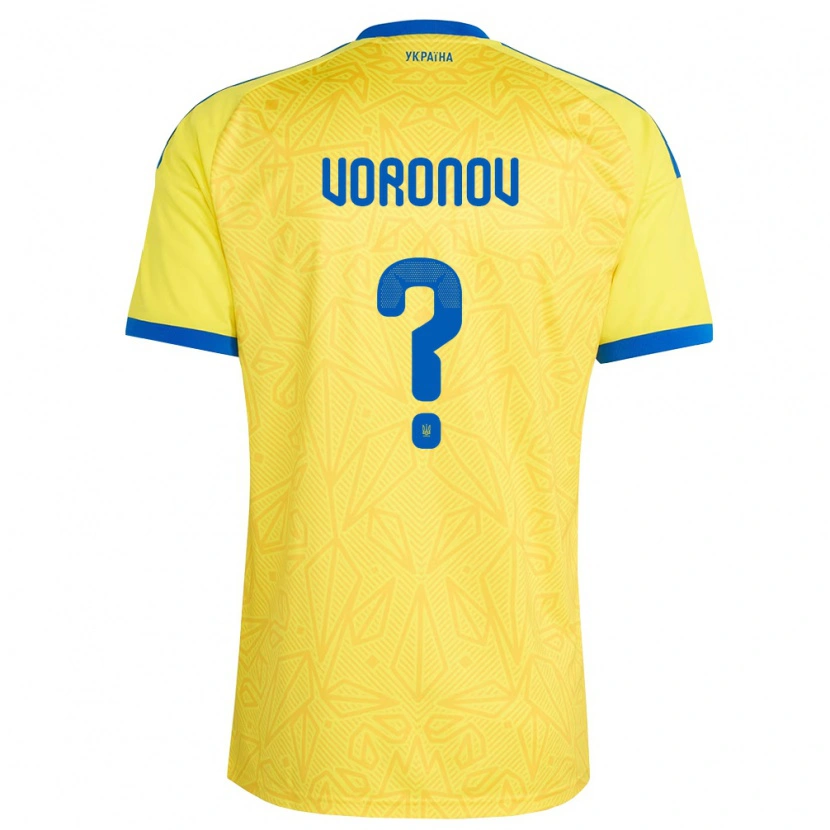 Danxen Niño Camiseta Ucrania Maksym Voronov #0 Amarillo Azul 1ª Equipación 26-28 La Camisa