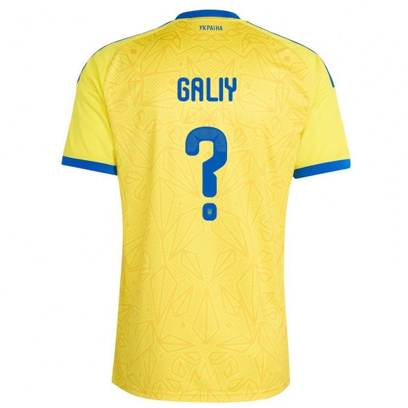 Danxen Niño Camiseta Ucrania Vladyslav Galiy #0 Amarillo Azul 1ª Equipación 26-28 La Camisa