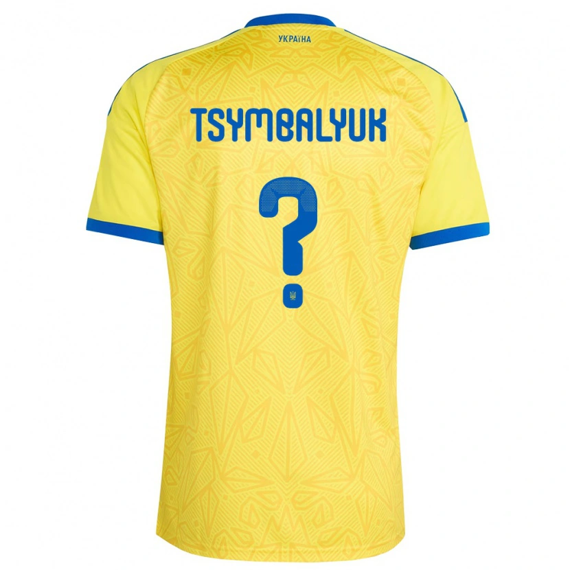 Danxen Niño Camiseta Ucrania Maksym Tsymbalyuk #0 Amarillo Azul 1ª Equipación 26-28 La Camisa