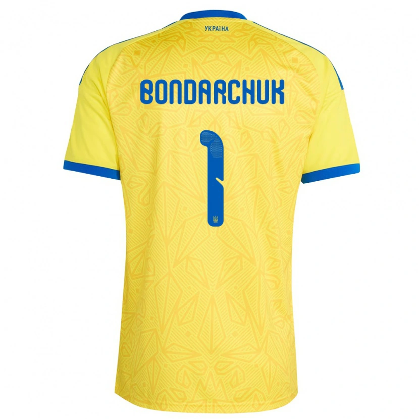 Danxen Niño Camiseta Ucrania Daryna Bondarchuk #1 Amarillo Azul 1ª Equipación 26-28 La Camisa