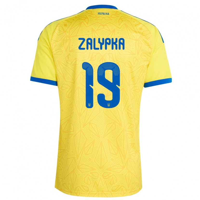 Danxen Niño Camiseta Ucrania Arsen Zalypka #19 Amarillo Azul 1ª Equipación 26-28 La Camisa