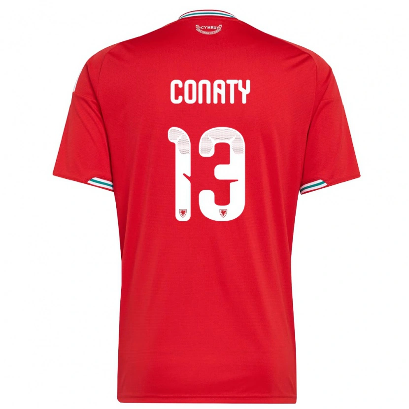 Danxen Niño Camiseta Gales Keano Conaty #13 Rojo Blanco Verde 1ª Equipación 26-28 La Camisa