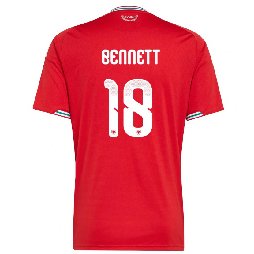 Danxen Niño Camiseta Gales Murphy Bennett #18 Rojo Blanco Verde 1ª Equipación 26-28 La Camisa