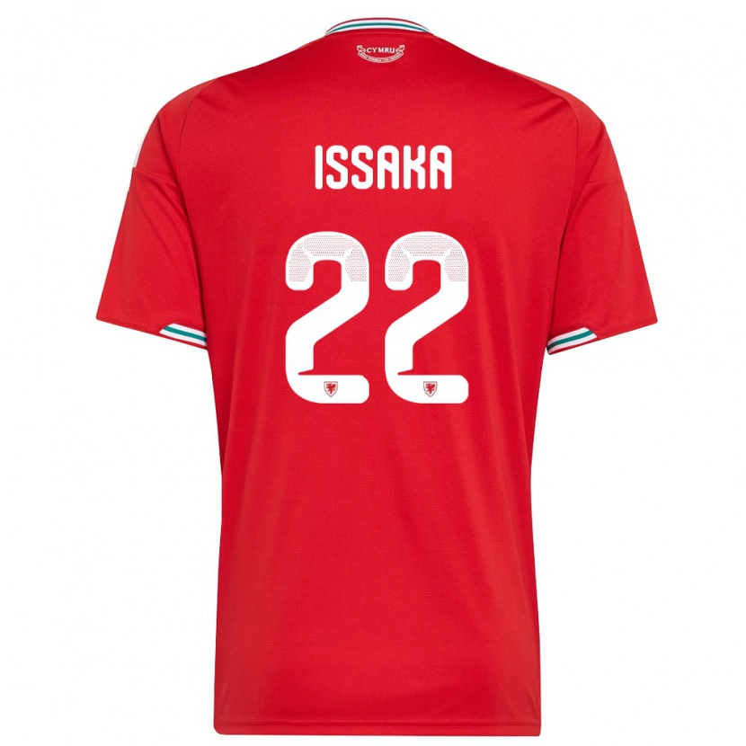 Danxen Niño Camiseta Gales Freddie Issaka #22 Rojo Blanco Verde 1ª Equipación 26-28 La Camisa