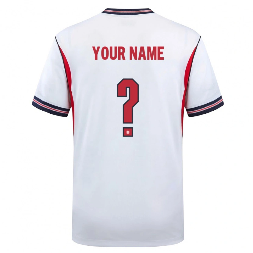 Danxen Niño Camiseta Inglaterra Su Nombre #0 Blanco Marino Rojo 1ª Equipación 26-28 La Camisa